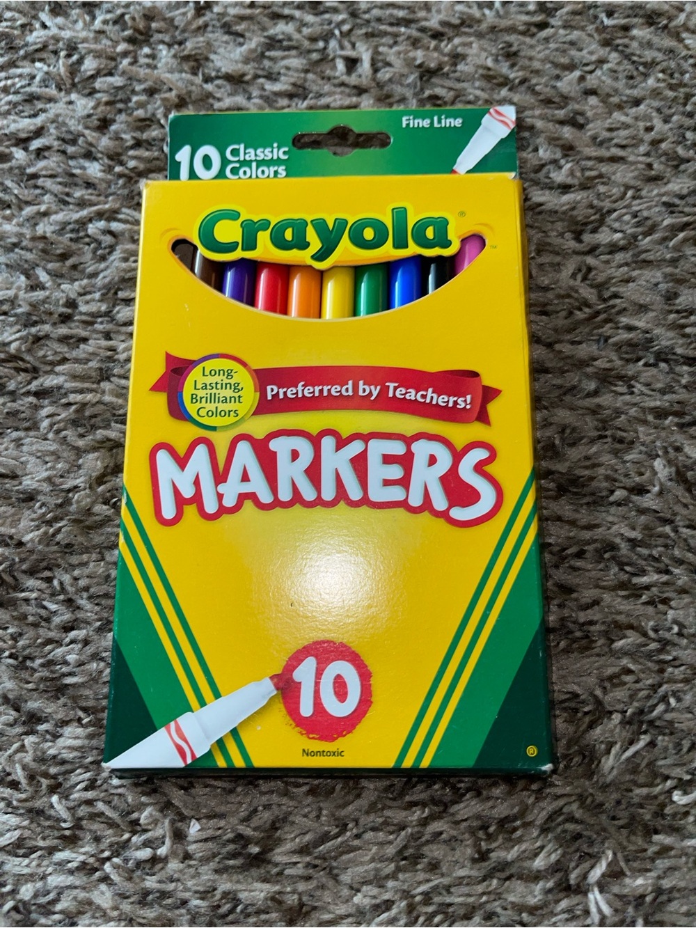 Crayola Fine Line Markers 10-Count - Bright Assorted Colors